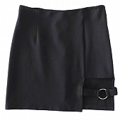 Картинка Юбка мини трапеция сбоку вырез полоса с кольцом  от магазина LonnaMag