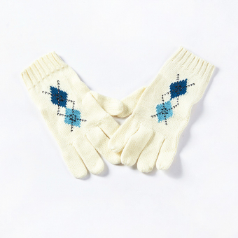 Перчатки голубой и синий ромб