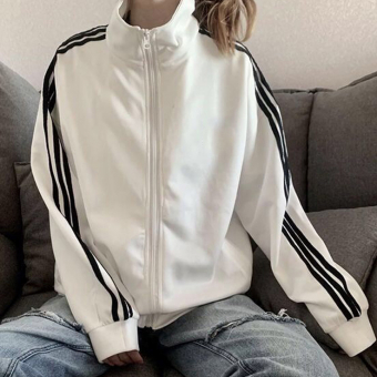 Ветровка на молнии ворот стойка 3 полоски