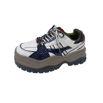 Кроссовки высокая двухцветная подошва синие вставки