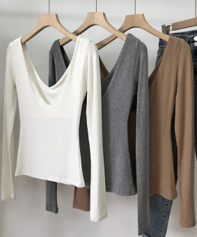 Топ кофта глубокое декольте вырез спереди и сзади