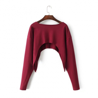 Свитшот укороченный вырез полукругом