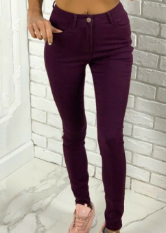 Джинсы skinny свекольные