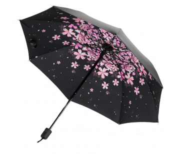 Зонт с внутренней стороны принт розовые крупные цветы