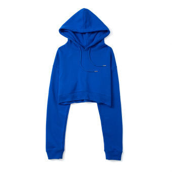 Худи короткое с капюшоном шнурки в цвет