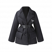 Картинка Куртка дутая жакет широкие карманы на рукавах пуговицы + пояс от магазина LonnaMag