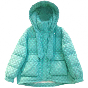 Куртка свободная с капюшоном и завязками шахматная клетка