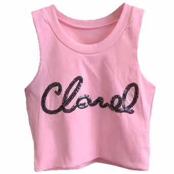 Топ майка нашивка слово из пайеток