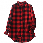 Картинка Рубашка черная + красная клетка - крупная виши от магазина LonnaMag