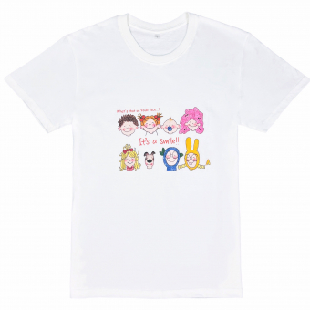 Футболка (100% хлопок) принт 8 милых мультяшек мордашек