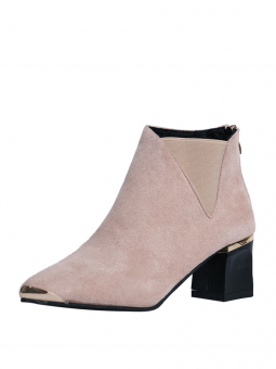 Полусапожки экозамша резинка золотой металл нос и пятка