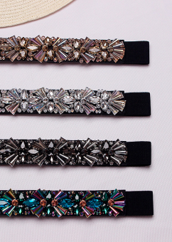 Ремень-резинка со стразами