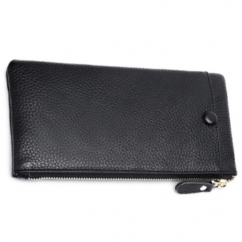 Кошелек длинный зернистая эко кожа на молнии сбоку отдел на кнопке