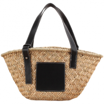 Сумка корзинка плетеная ручка и карман из эко кожи