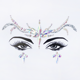 Наклейки для макияжа Стразы волна на бровями