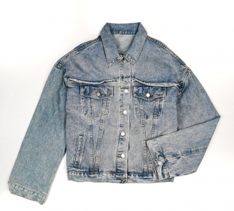 Джинсовка на груди закрученный необработанный край