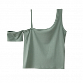 Картинка Топ майка на одно плечо ассиметрия Деконструкция от магазина LonnaMag