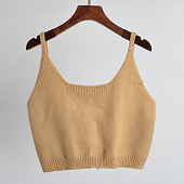 Картинка Топ широкий вязаный шнуровка сзади тонкие лямки от магазина LonnaMag