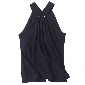 Топ холтер свободный сборка в кольцо лямки сзади на пуговице