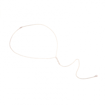 Ожерелье на спину 3 белых круглых страза 1 на конце