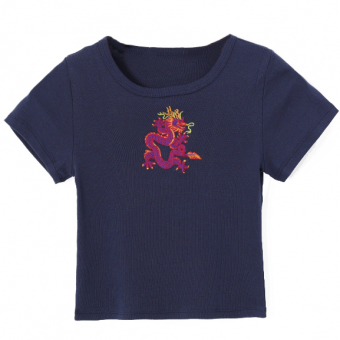 Топ футболка вышивка дракон