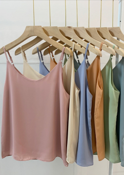 Топ майка S`20 шифон тонкие лямки регулируются