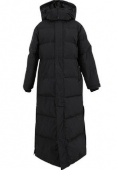 Пуховик очень длинный макси капюшон и разрезы на кнопках 2