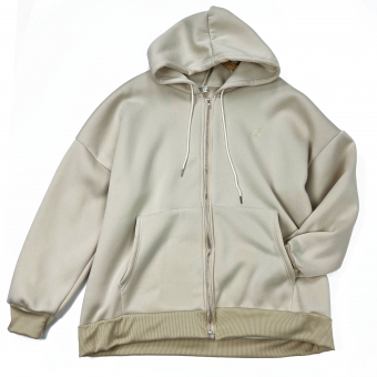 Толстовка с капюшоном молния по длине вышивка С утепленная