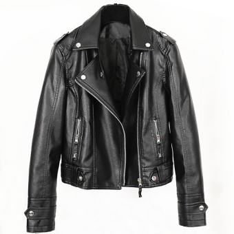 Куртка косуха классическая короткая по фигуре собачки с хлястиками