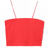 Картинка Топ бандо ярко-красный стрейч тонкие лямки от магазина LonnaMag