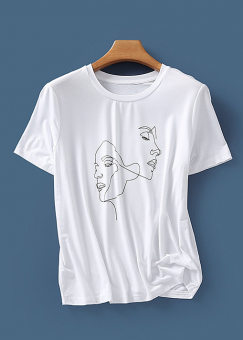 Футболка черный контур 2 лица