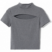 Картинка Топ футболка вырез лист ворот стойка от магазина LonnaMag