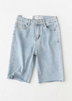 Джинсовые длинные шорты обрезан низ длина 50см