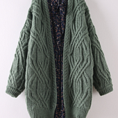 Картинка Кардиган объемная вязка ромбами от магазина LonnaMag