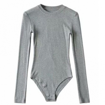 Боди трикотаж в рубчик круглый вырез