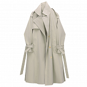 Картинка Тренч светло-серый oversize 3 пуговицы треугольник на спине от магазина LonnaMag