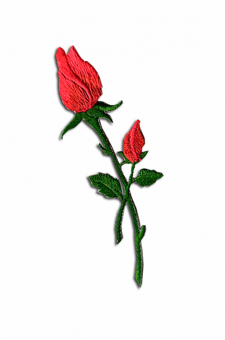 Нашивка большая и маленькая роза в бутоне