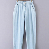 Картинка Джинсы две пуговицы талия на резинке зауженные книзу от магазина LonnaMag