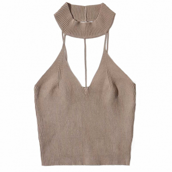 Топ в рубчик тонкие полосы от ворота