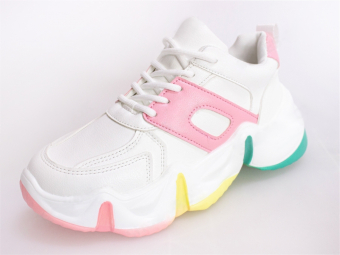 Кроссовки РАДУГА яркий градиент на подошве розовая полоса