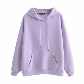 Худи с капюшоном и карманом на флисе (бежевый/сиреневый)