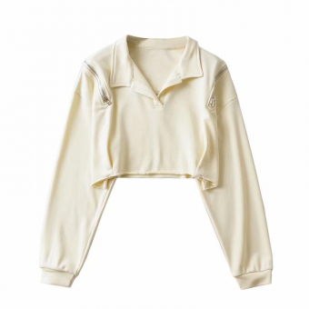 Свитшот укороченный молнии на плечах