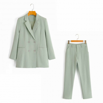 Костюм пиджак двубортный + брюки пастельные оттенки