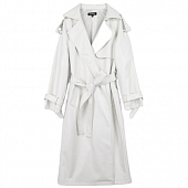 Картинка Тренч эко кожа макси спереди один клапан на рукавах хлястик погоны с пуговицей от магазина LonnaMag