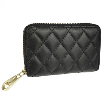 Кошелек маленький на молнии стеганый ромбами