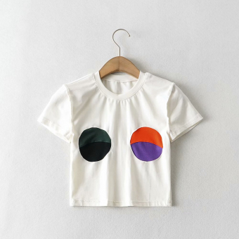 Футболка короткая 2 двухцветных круга