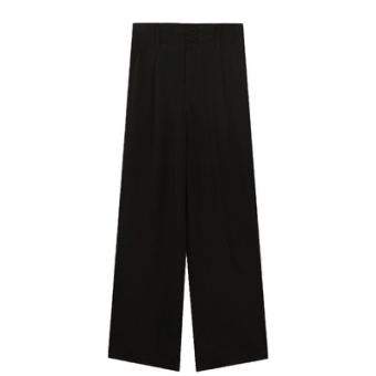 Брюки прямые свободные на поясе 2 пуговицы сзади резинка