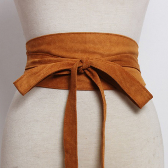 Пояс замшевый широкий в узкий бант