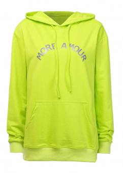 Толстовка неон oversize рефлективная надпись MORE AMOUR