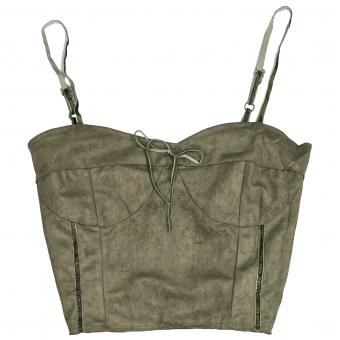 Топ корсетного кроя замша бантик сзоди на резинке